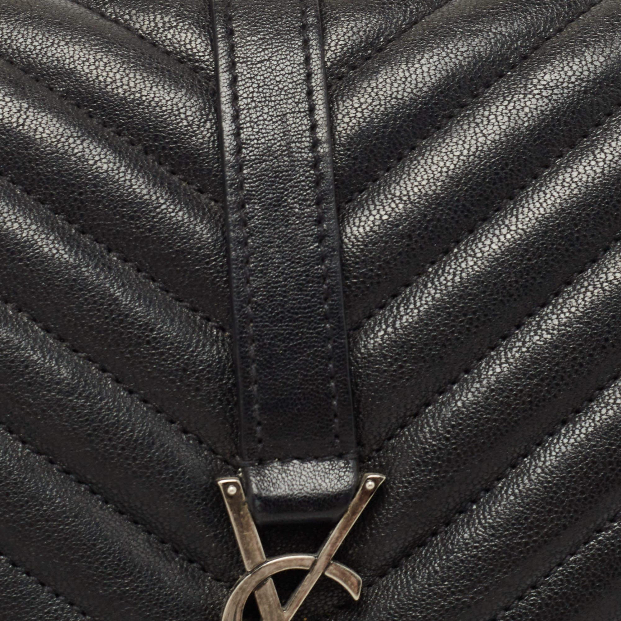 Saint Laurent Black Matelasse Leather Medium College Top Handle Bag 6