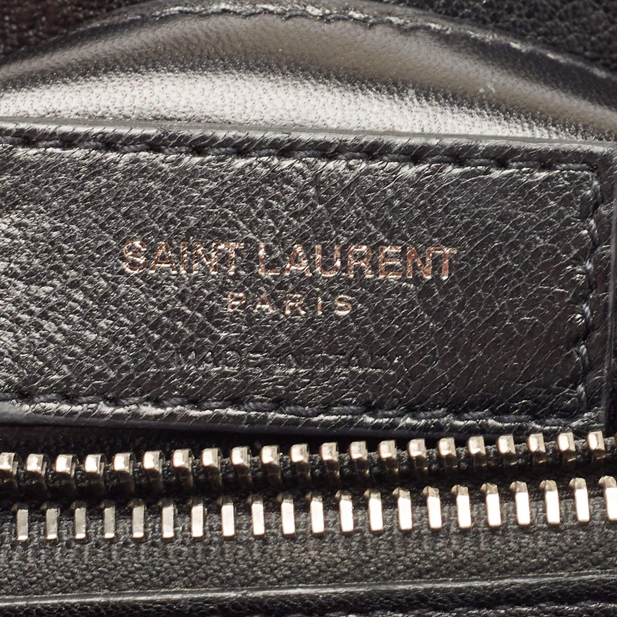 Saint Laurent Black Matelasse Leather Medium College Top Handle Bag 8