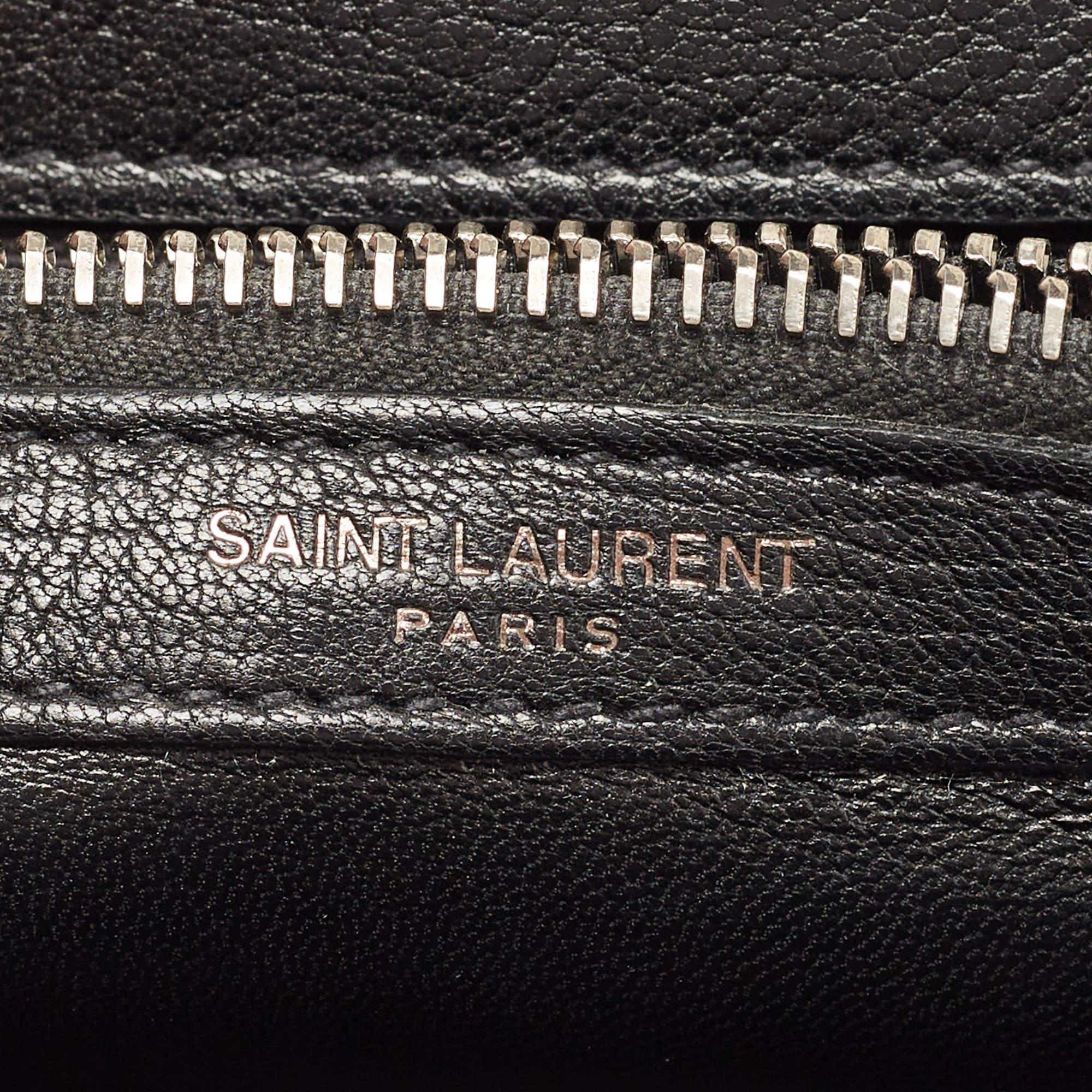 Saint Laurent Black Matelasse Leather Medium College Top Handle Bag 10