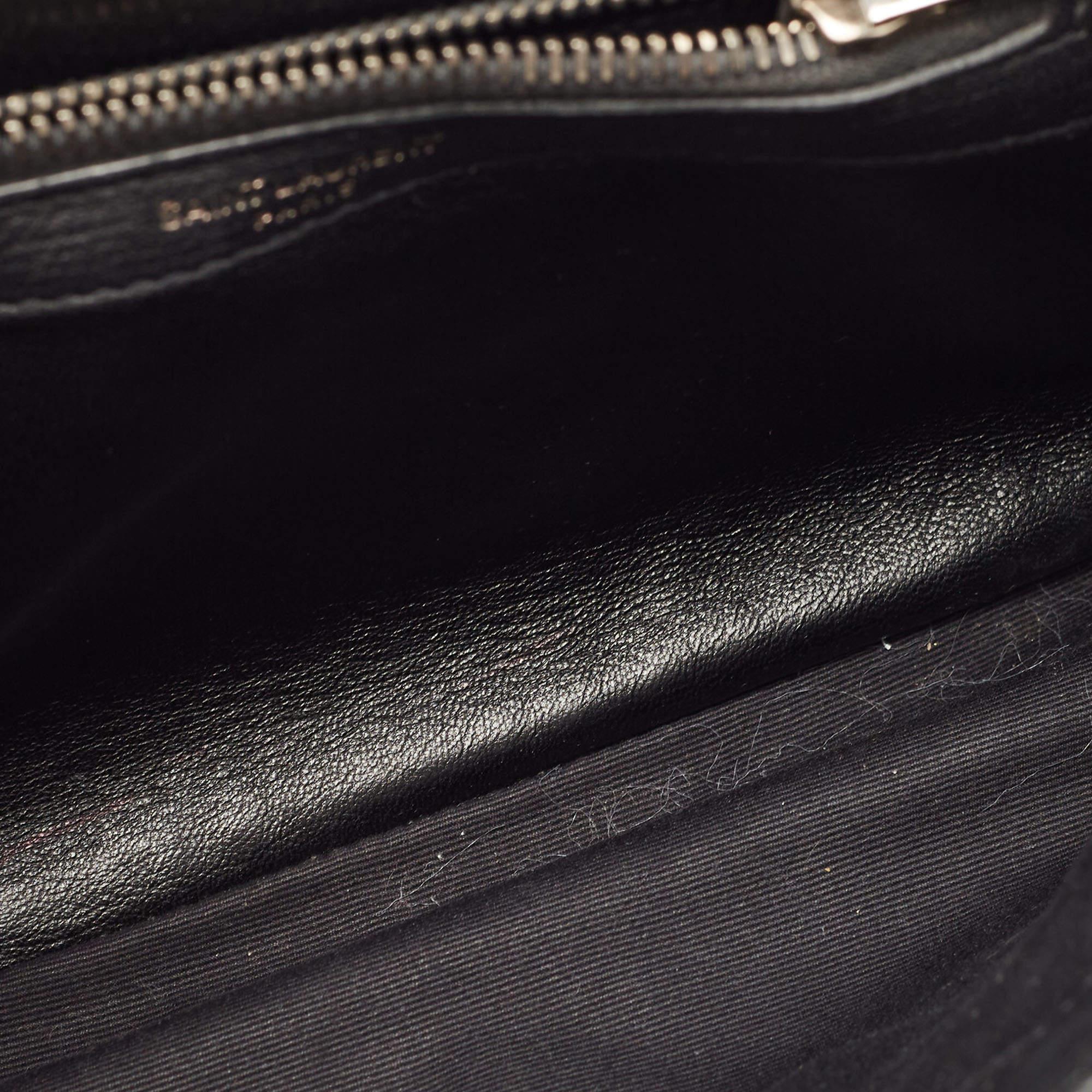 Saint Laurent Black Matelasse Leather Medium College Top Handle Bag 11