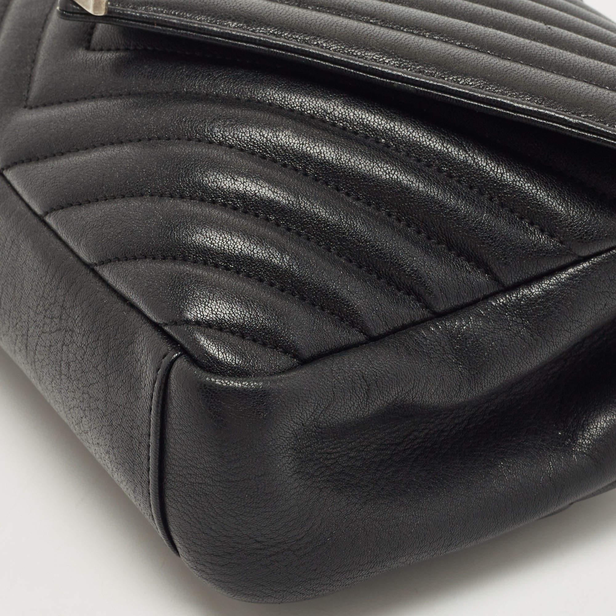 Saint Laurent Black Matelasse Leather Medium College Top Handle Bag 3