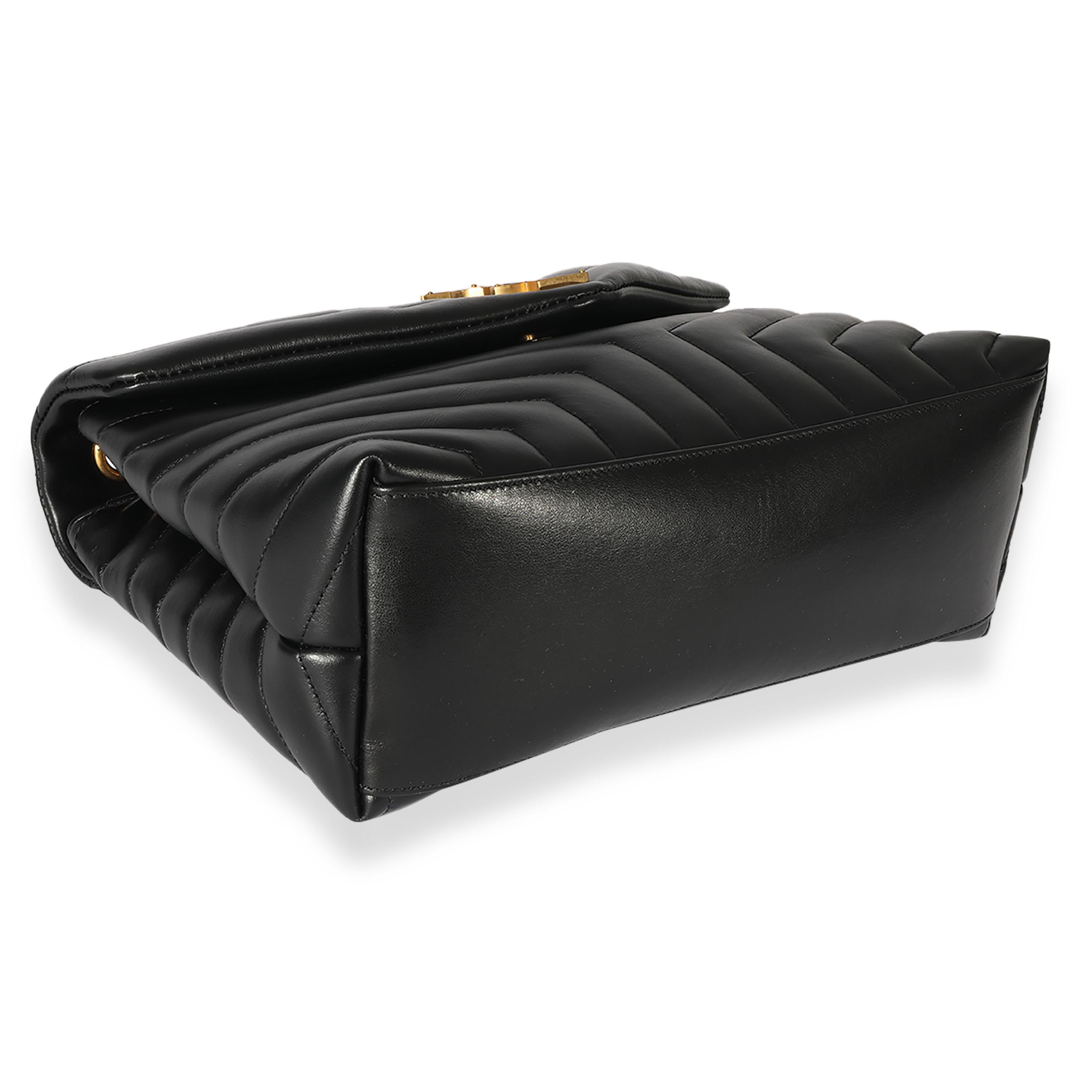 Saint Laurent Black Matelassé Leather Medium Loulou Bag 1
