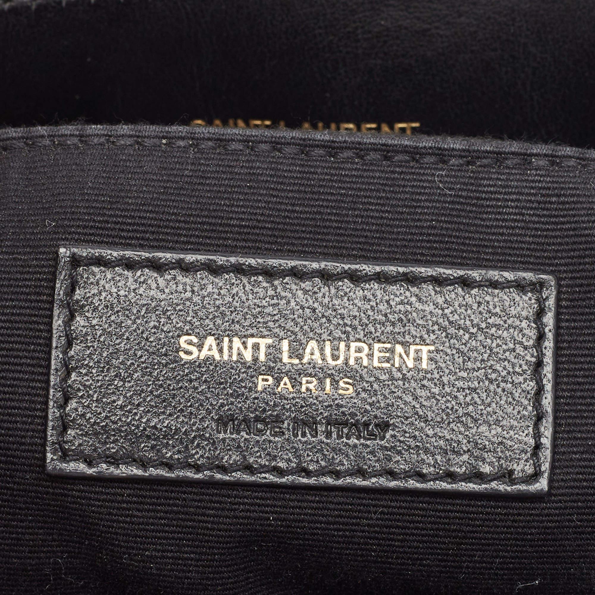 Saint Laurent Black Matelassé Leather Medium LouLou Shoulder Bag 7