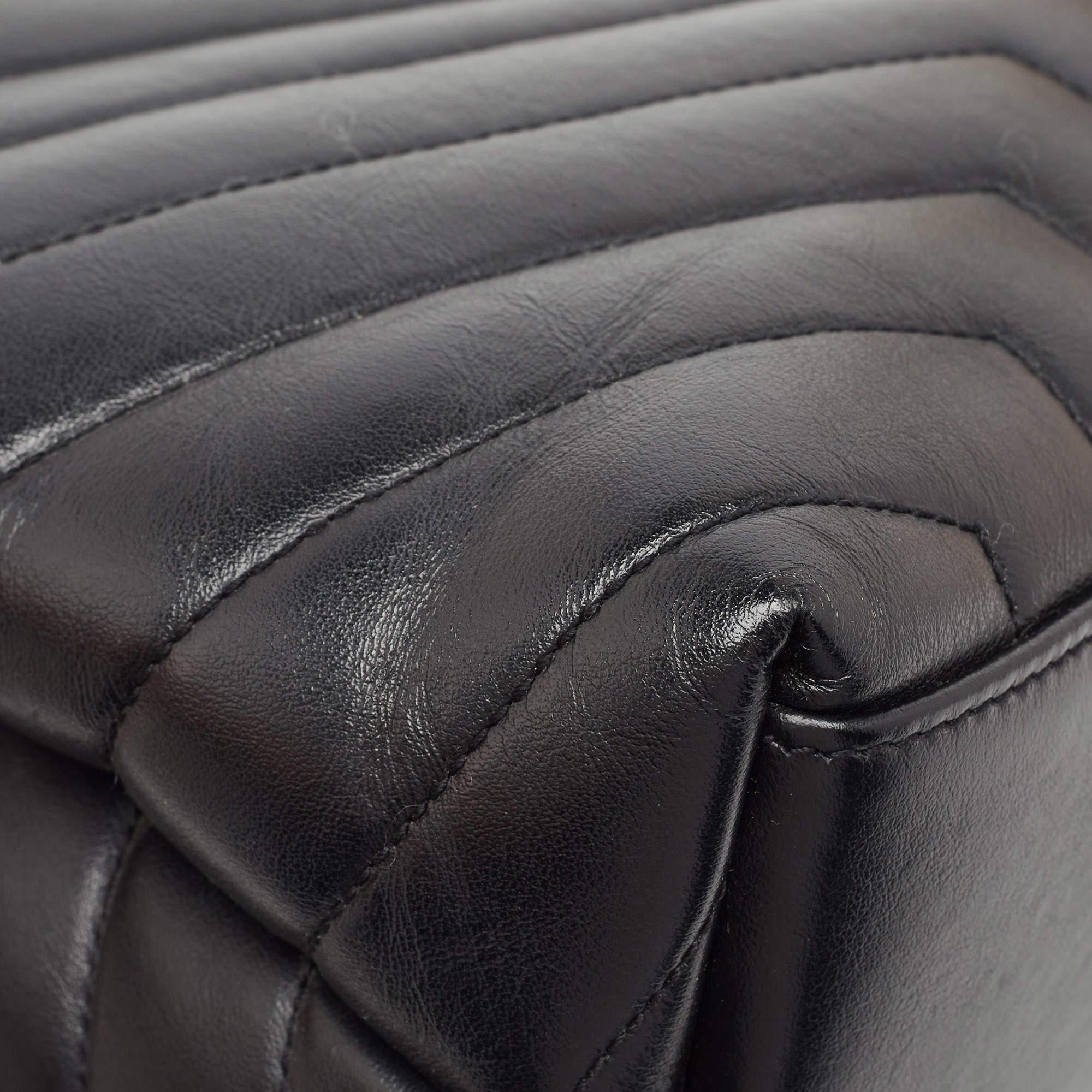 Saint Laurent Black Matelassé Leather Medium LouLou Shoulder Bag 9