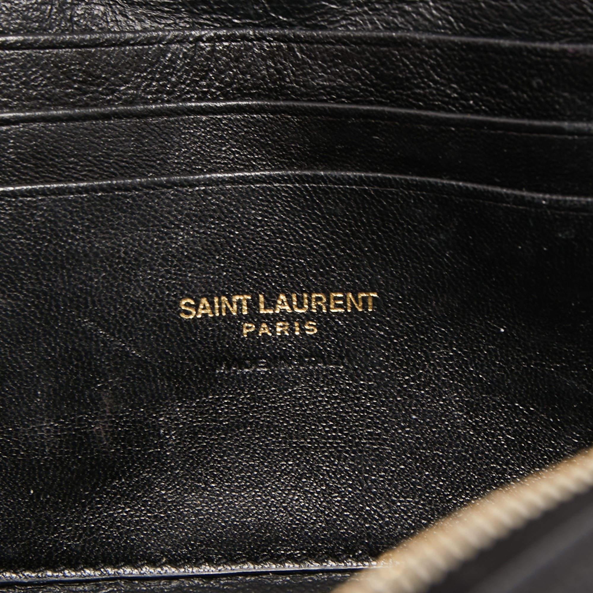 Saint Laurent Black Matelassé Leather Mini Lou Shoulder Bag 5