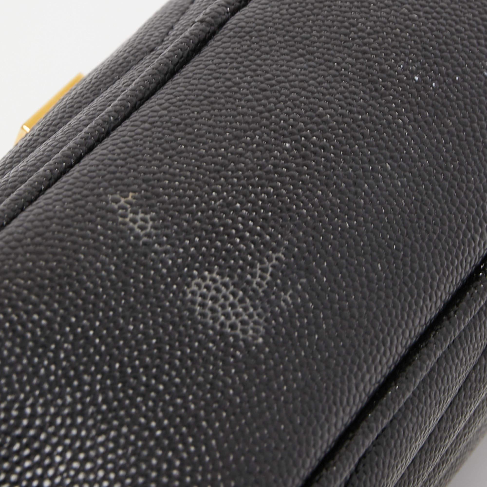 Saint Laurent Black Matelassé Leather Mini Lou Shoulder Bag 2