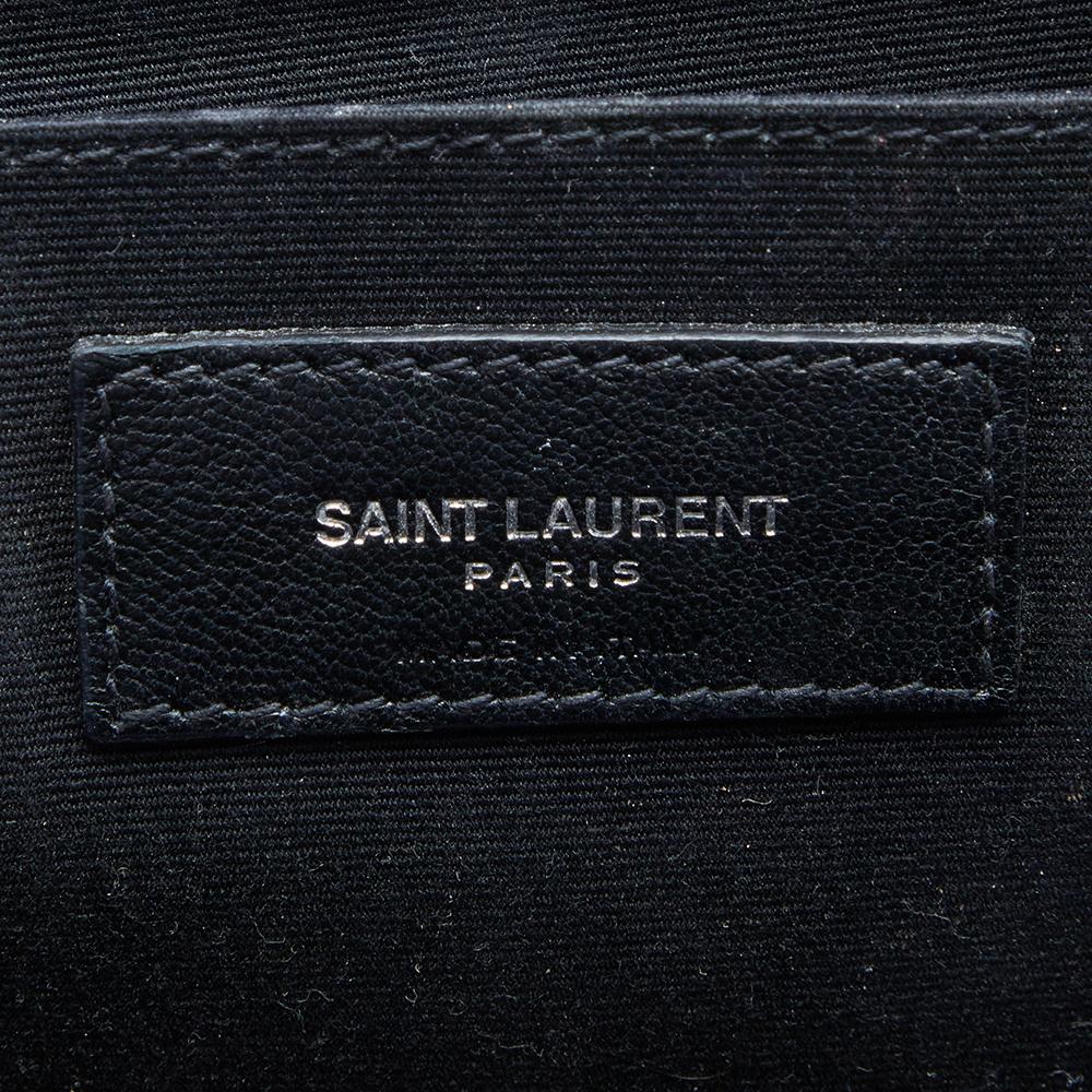 Saint Laurent Black Matelasse Leather Monogram Clutch 1