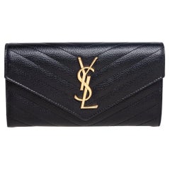 Ysl Leather Wallet - 29 For Sale on 1stDibs  ysl coin purse, ysl monogram leather  wallet, ysl pink wallet