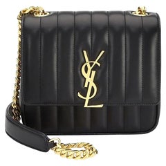 Saint Laurent Vicky MM Matelassé Leather Shoulder Bag