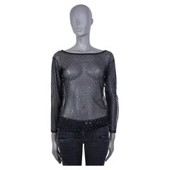 SAINT LAURENT Schwarzes mesh BEAD VERZIERTES SHEERhemd aus Netzstoff S