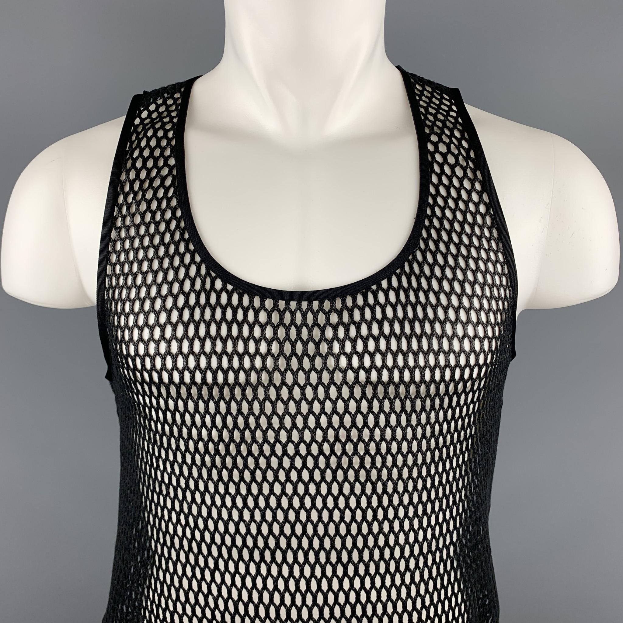 SAINT LAURENT tank top comes in a black mesh. No tags attached.

Excellent Pre-Owned Condition.
Marked: No size marked

Measurements:

Shoulder: 12 in.
Chest: 32 in.
Length: 21.5 in.