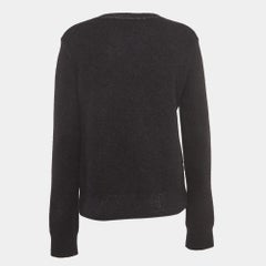 Saint Laurent Black/Metallic Femme Fatale Wool Blend Sweater L