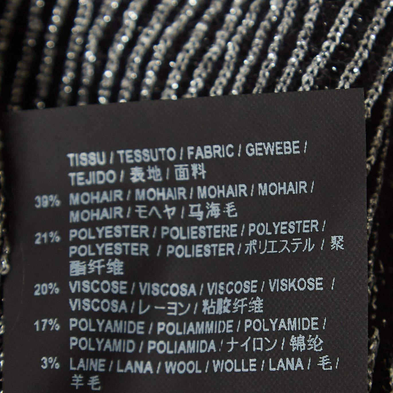 Saint Laurent Black/Metallic Femme Fatale Wool Blend Sweater L In Excellent Condition For Sale In Dubai, Al Qouz 2