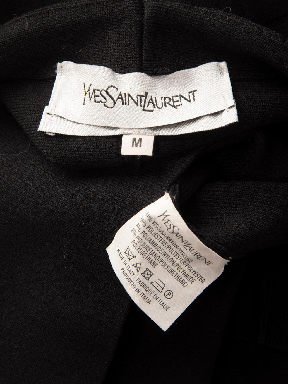 Donna Saint Laurent Black Midi Stretch Skirt Size M in vendita