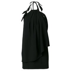 Saint Laurent - Mini robe noire en crêpe de soie avec dos nu, taille 38