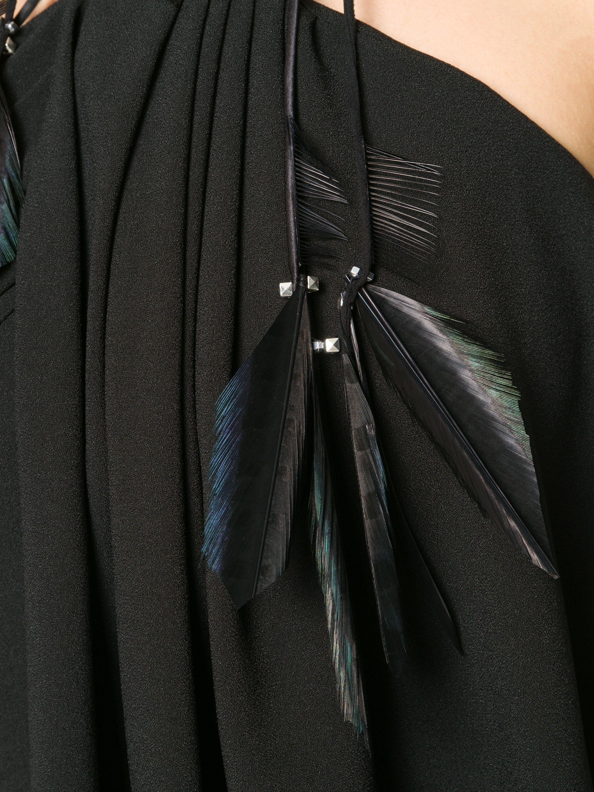 Women's Saint Laurent Black Mini Halter Silk Crepe Dress Size 40 For Sale