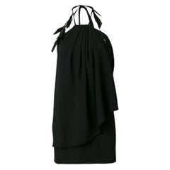 Saint Laurent - Mini robe noire en crêpe de soie avec dos nu, taille 40