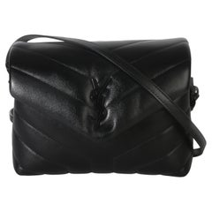 Saint Laurent Black Monochrome Calfskin Y Quilted Toy Loulou Crossbody
