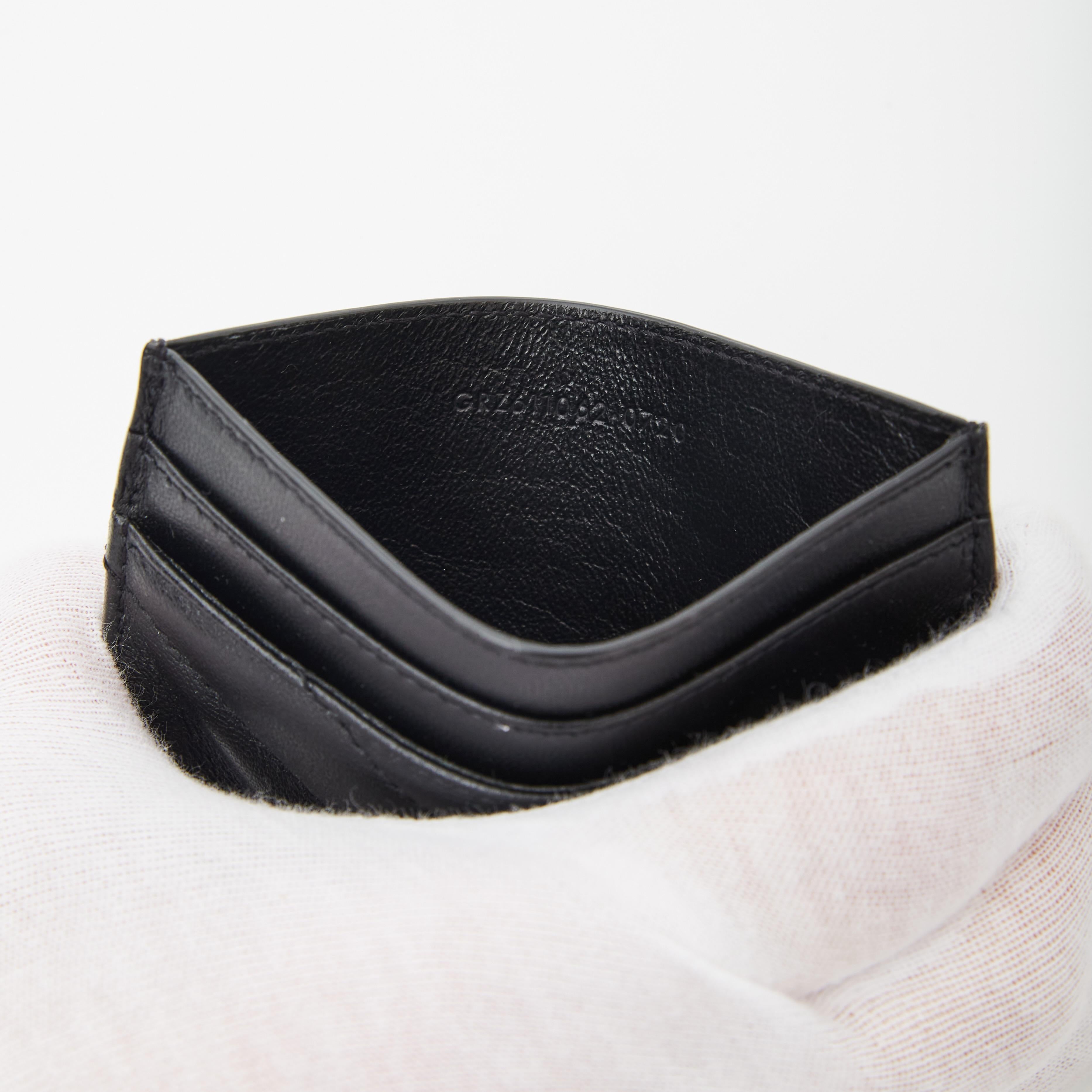 Women's or Men's Saint Laurent Black Nappa Leather Card Holder (611062)