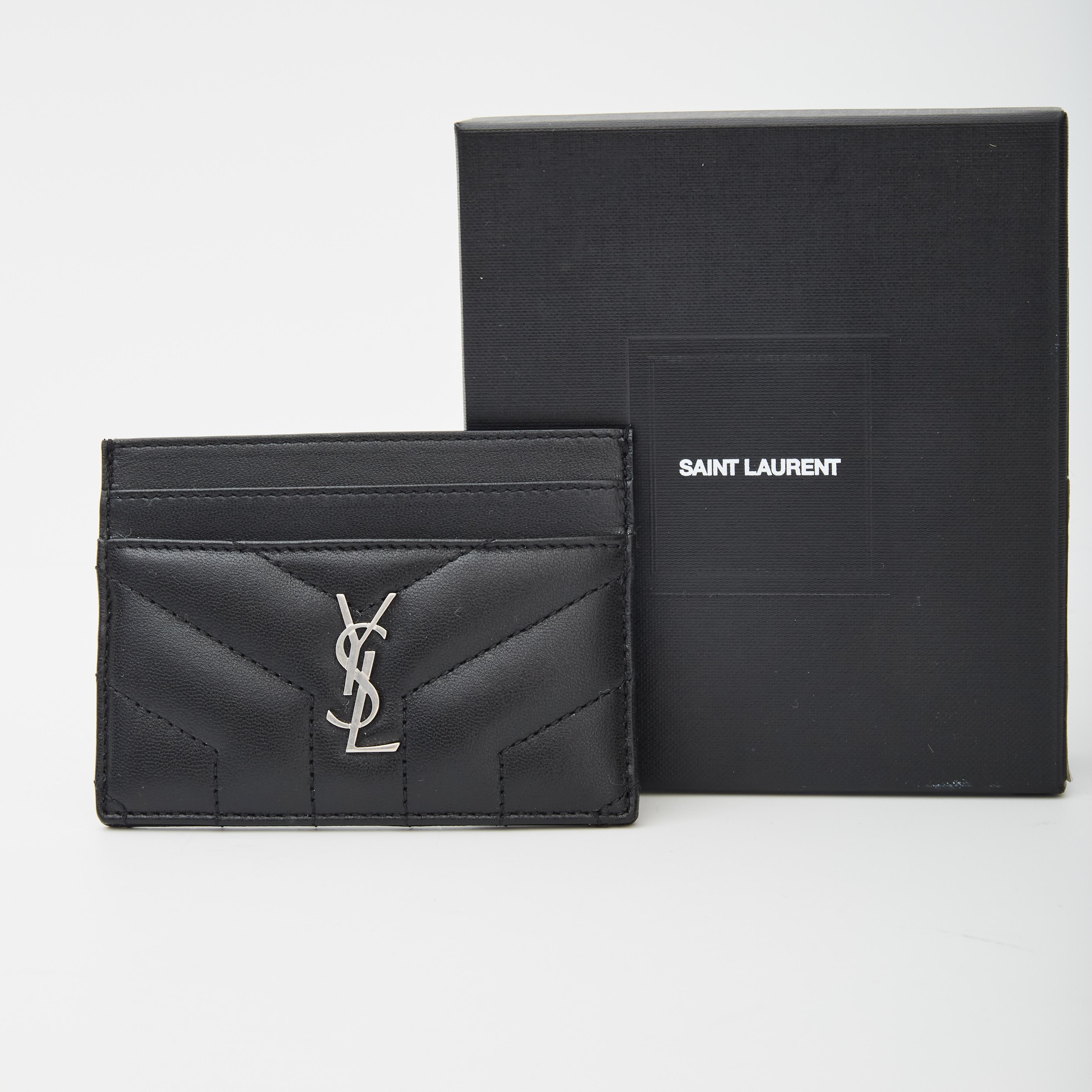 Saint Laurent Black Nappa Leather Card Holder (611062) 1