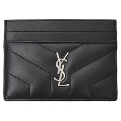 Saint Laurent Grain de Poudre Skeleton 5 Fragments Zip Pouch Card Holder  For Sale at 1stDibs