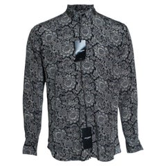 Saint Laurent, Black paisley printed shirt 2018