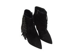 Saint Laurent Black Paris Pointed-Toe Ankle Boots