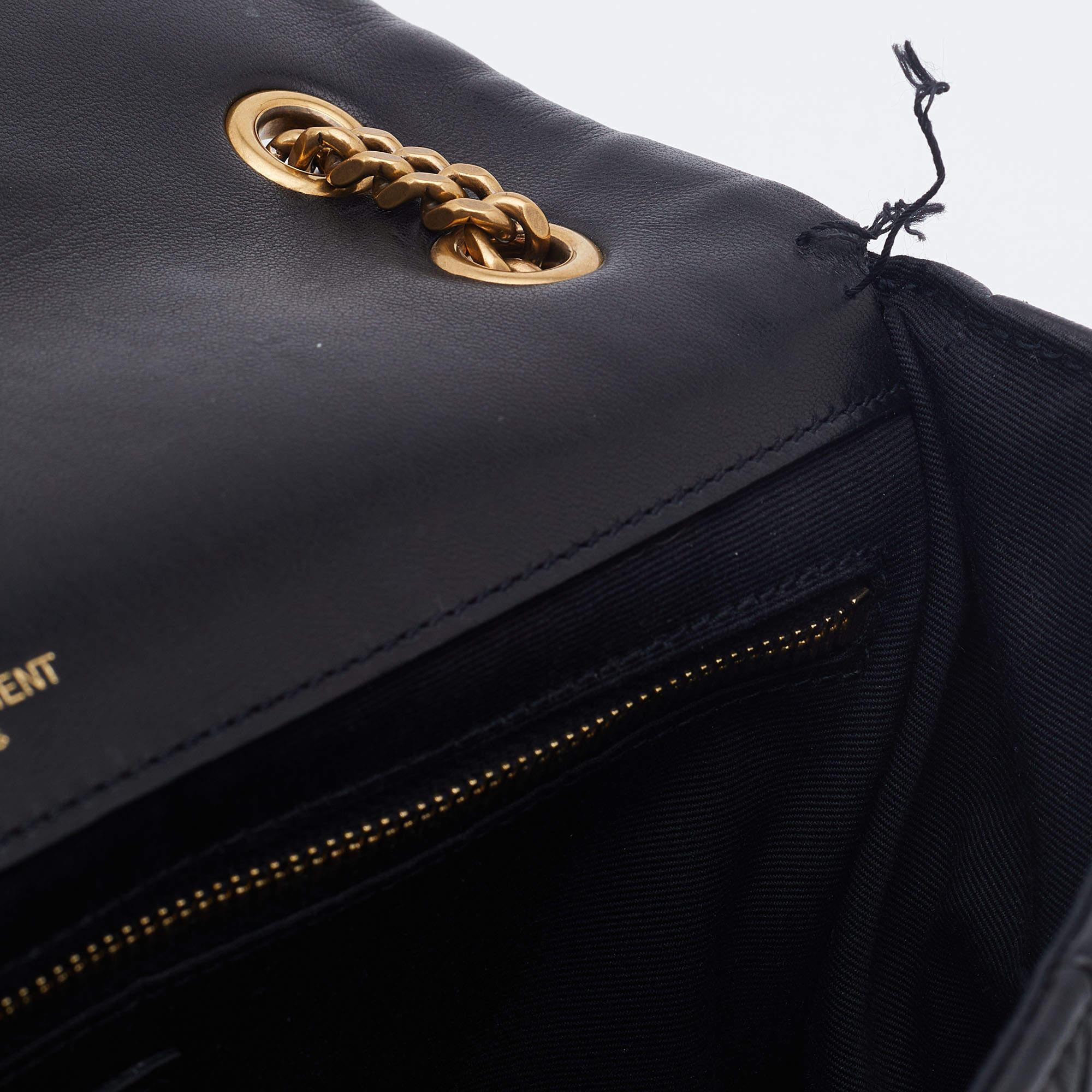 Saint Laurent Black Patchwork Leather Jamie Shoulder Bag 8
