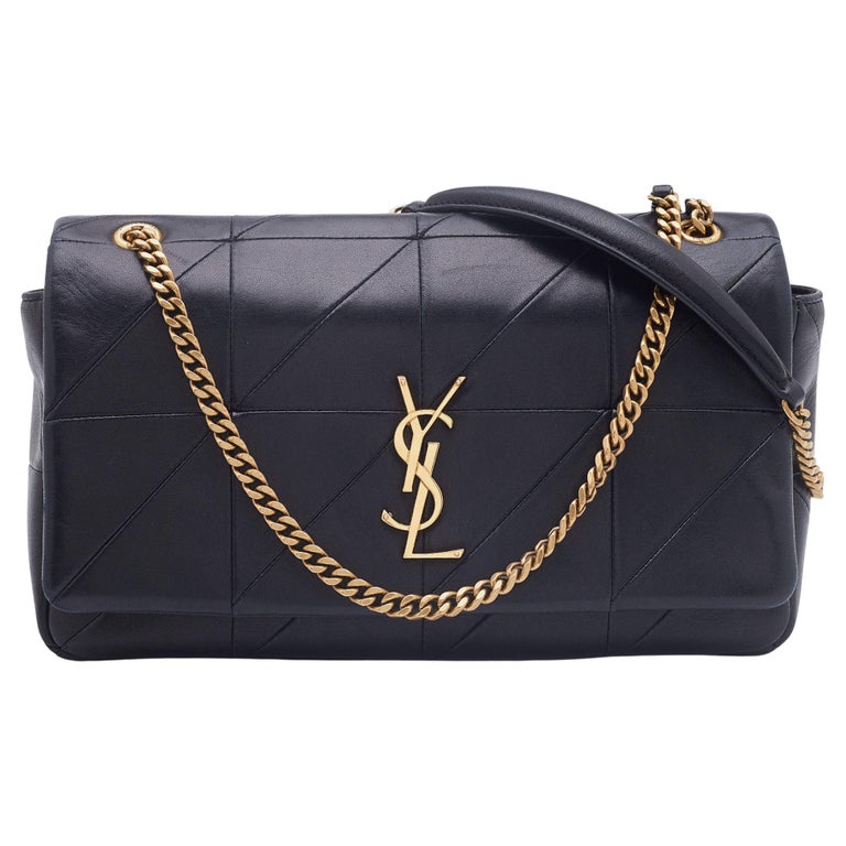 YVES SAINT LAURENT Jamie Giant Lambskin Leather Shoulder Bag Black