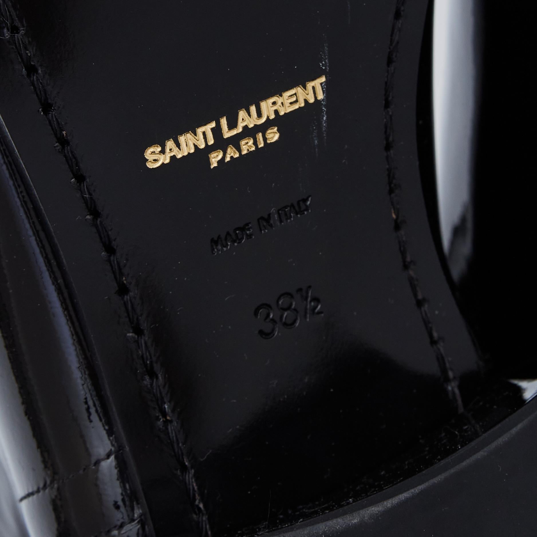 Saint Laurent Black Patent Clementi Ankle Boots (EU 38.5) 591992 1