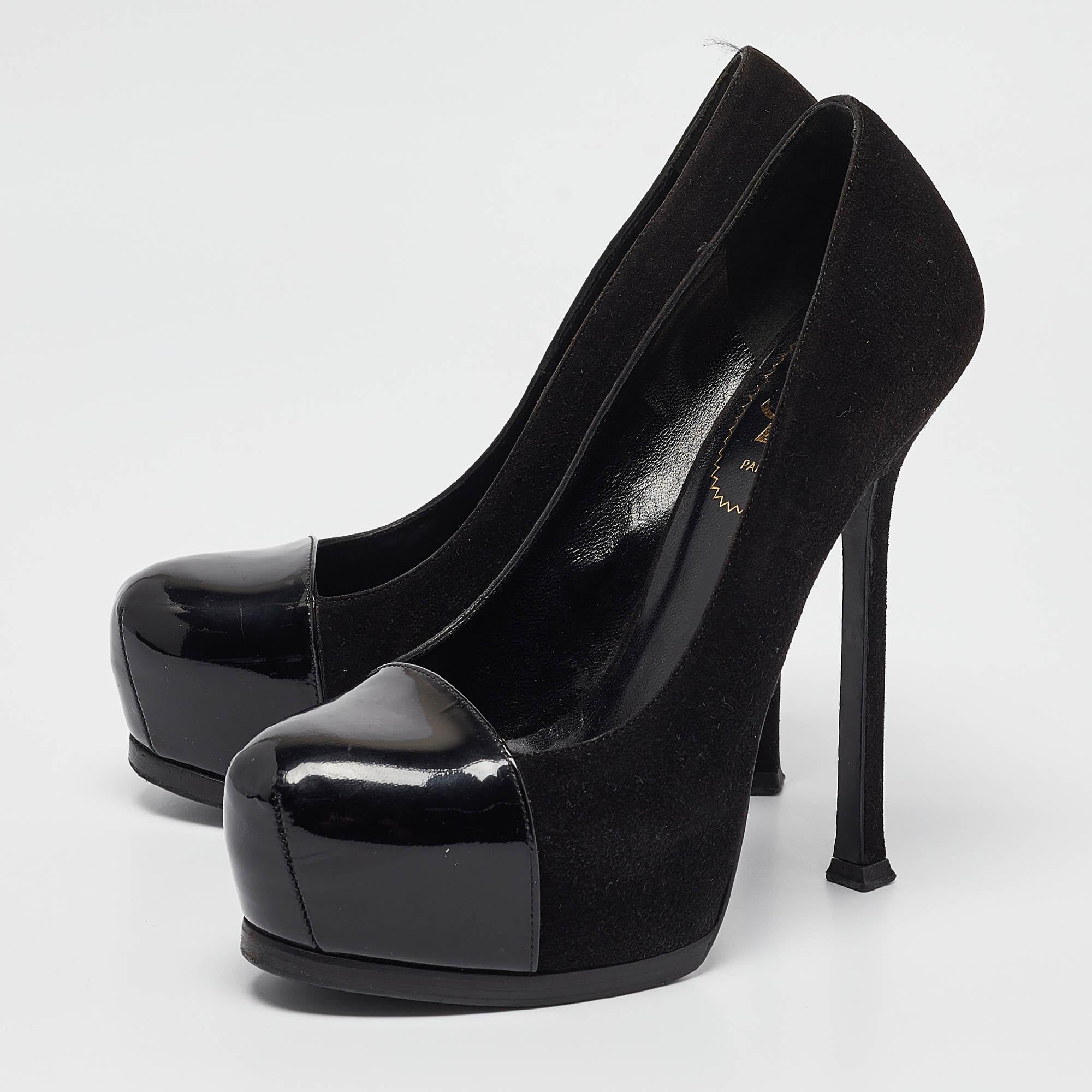 Exhibit an elegant style with this pair of pumps. These elegant shoes are crafted from quality materials. They are set on durable soles and sleek heels.