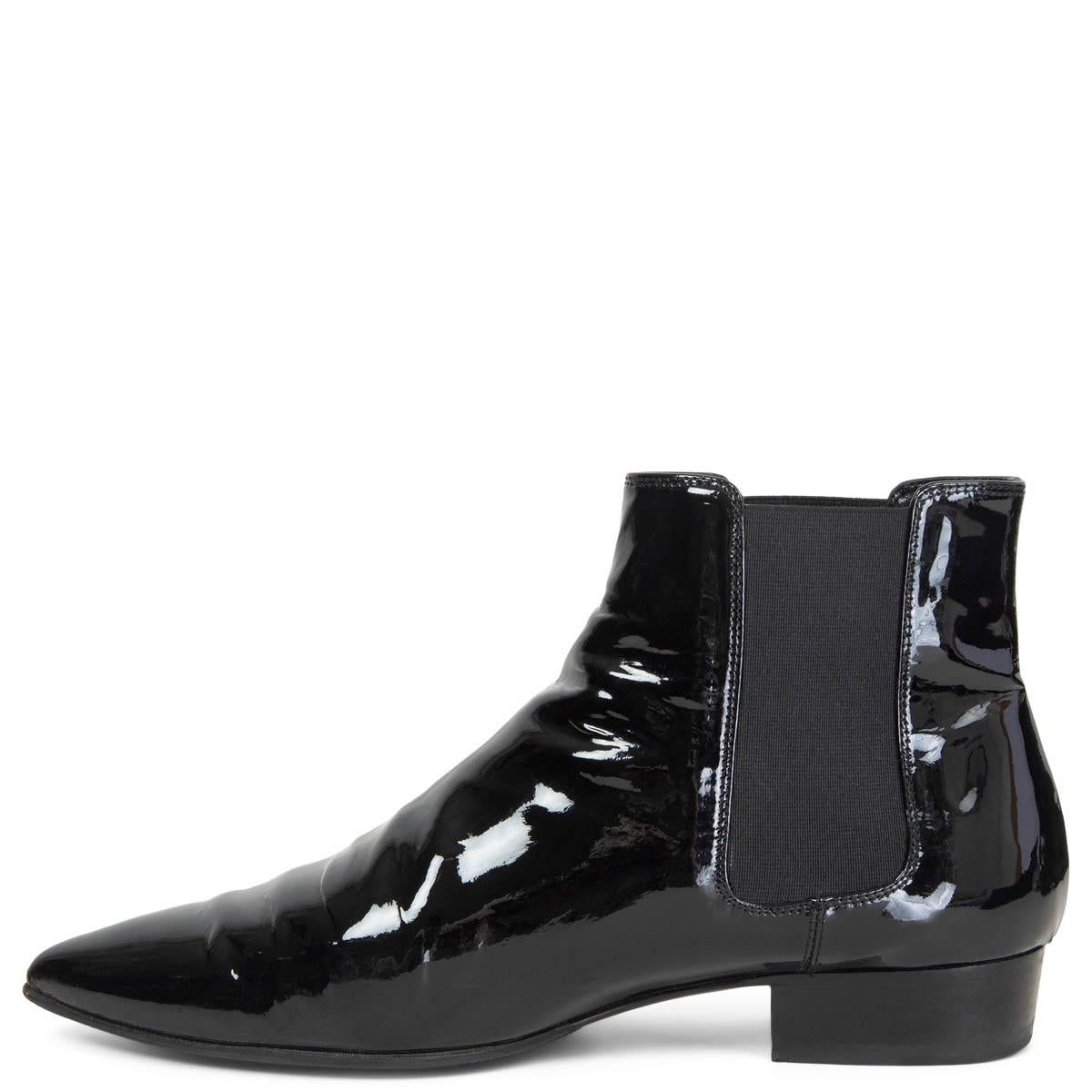 mens patent leather chelsea boots