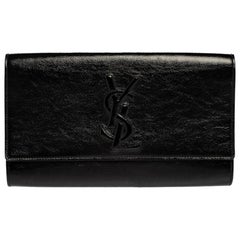 Saint Laurent Black Patent Leather Belle De Jour Clutch