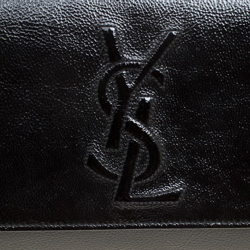 Saint Laurent Black Patent Leather Belle De Jour Flap Clutch 6