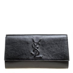 Saint Laurent Black Patent Leather Belle De Jour Flap Clutch