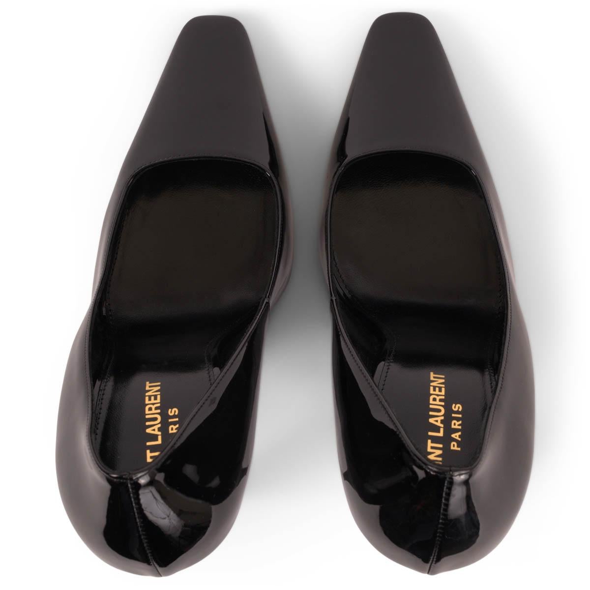 SAINT LAURENT black patent leather BLADE Pumps Shoes 40 1