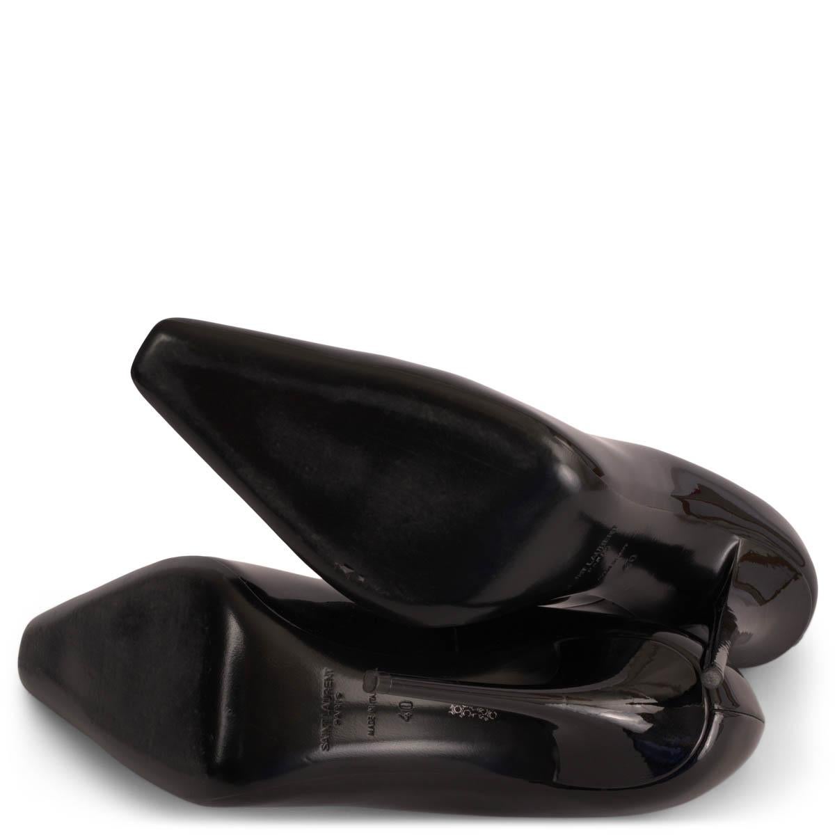 SAINT LAURENT black patent leather BLADE Pumps Shoes 40 3