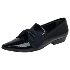 Saint Laurent Black Patent Leather Deven Loafers Size 38