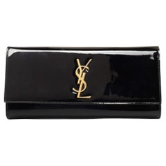 Saint Laurent Black Patent Leather Kate Clutch