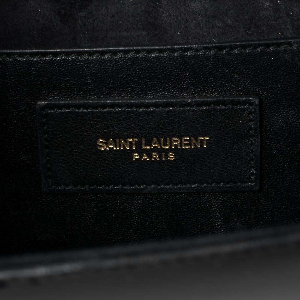 Saint Laurent Black Patent Leather Kate Tassel Clutch 2