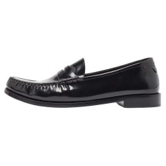 Saint Laurent Schwarzes Lackleder Le Loafers Größe 46