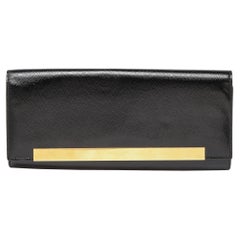 Saint Laurent Black Patent Leather Lutetia Clutch