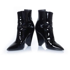 Saint Laurent, Black patent leather niki boots
