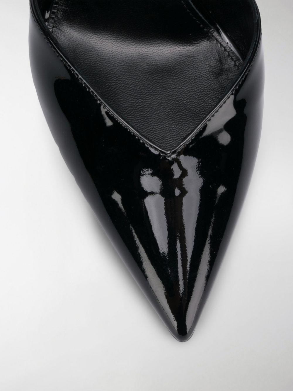 Saint Laurent Black Patent Leather Opyum D'Orsay YSL Logo Heel Pump Size 37 1