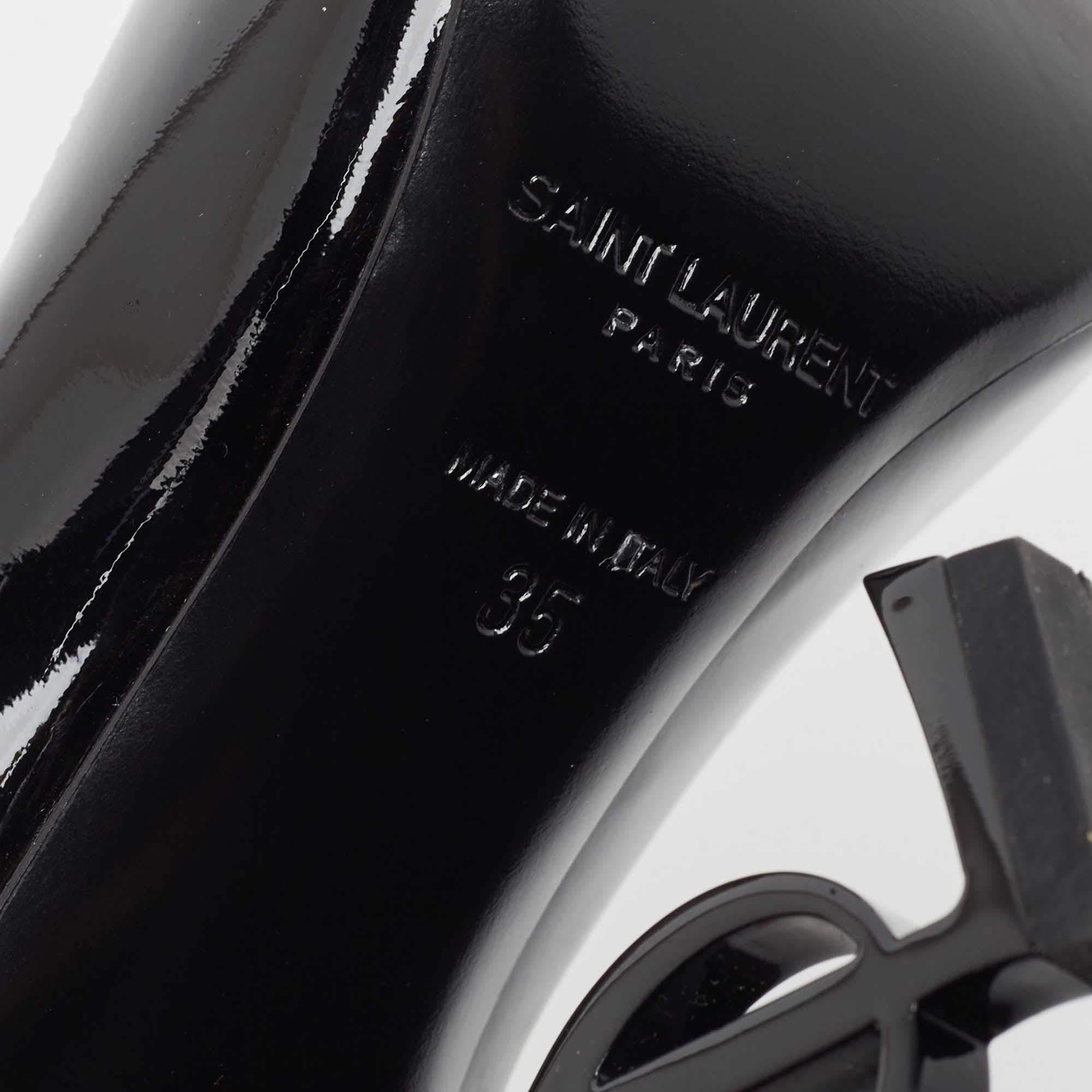 Saint Laurent Black Patent Leather Opyum Pointed Toe Pumps Size 35 3