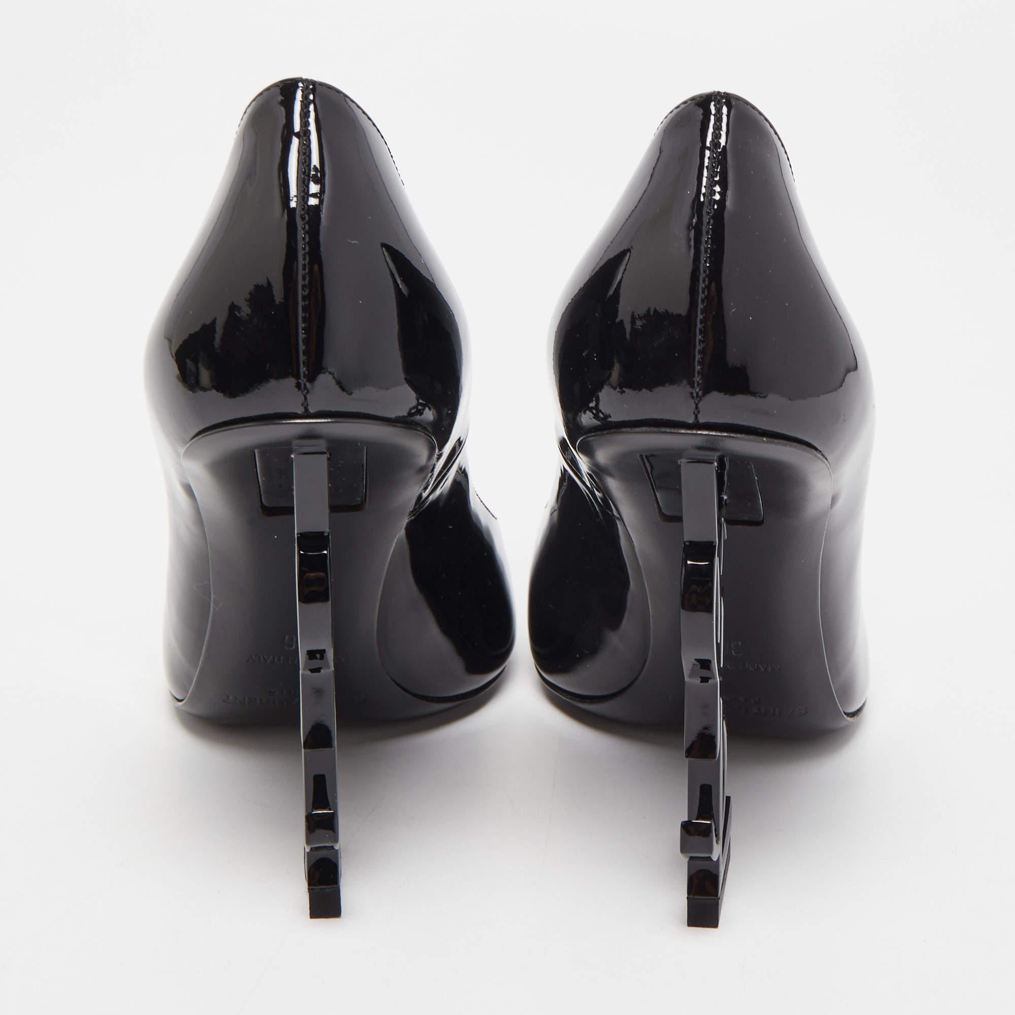 Saint Laurent Black Patent Leather Opyum Pointed Toe Pumps Size 36 2