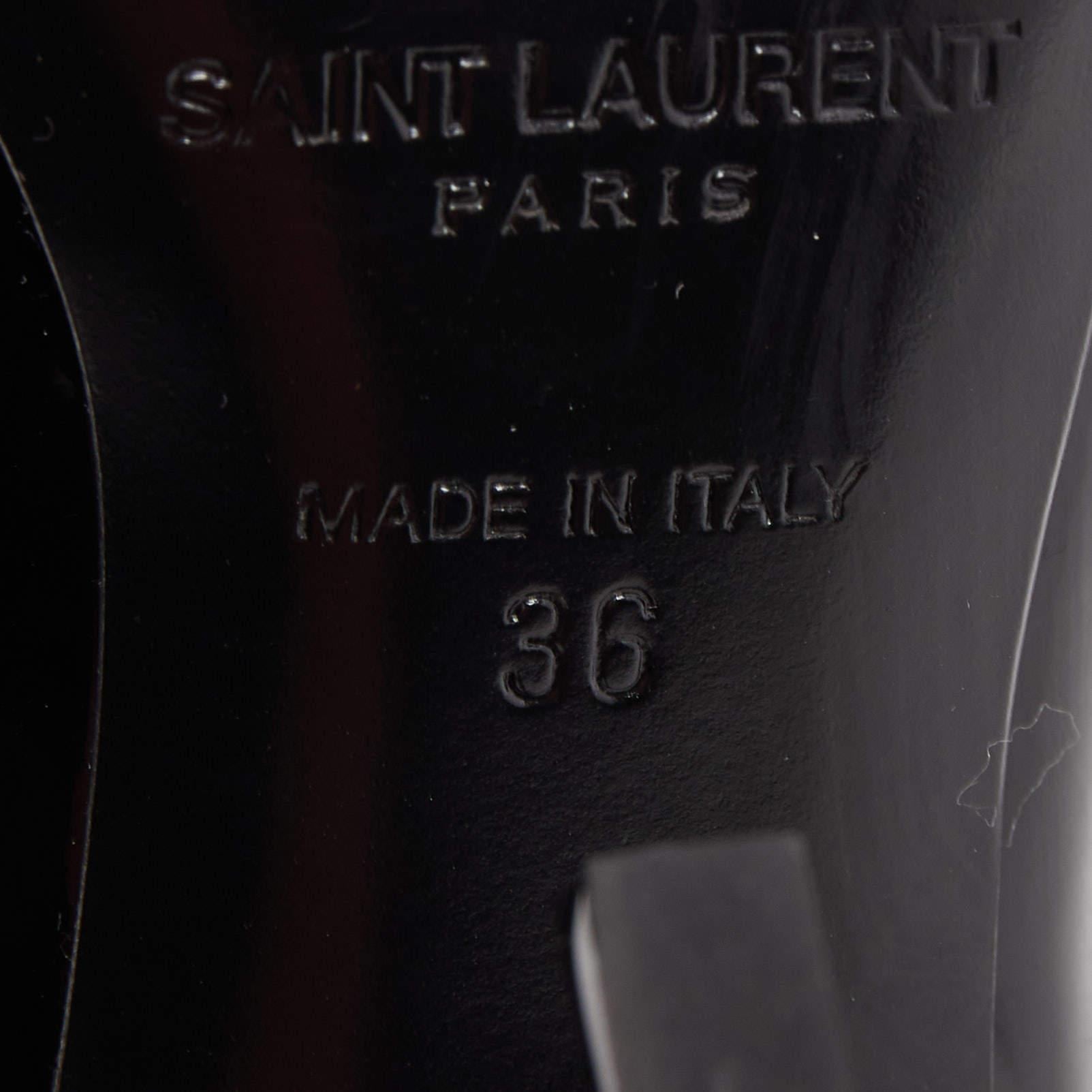 Saint Laurent Black Patent Leather Opyum Pointed Toe Pumps Size 36 3
