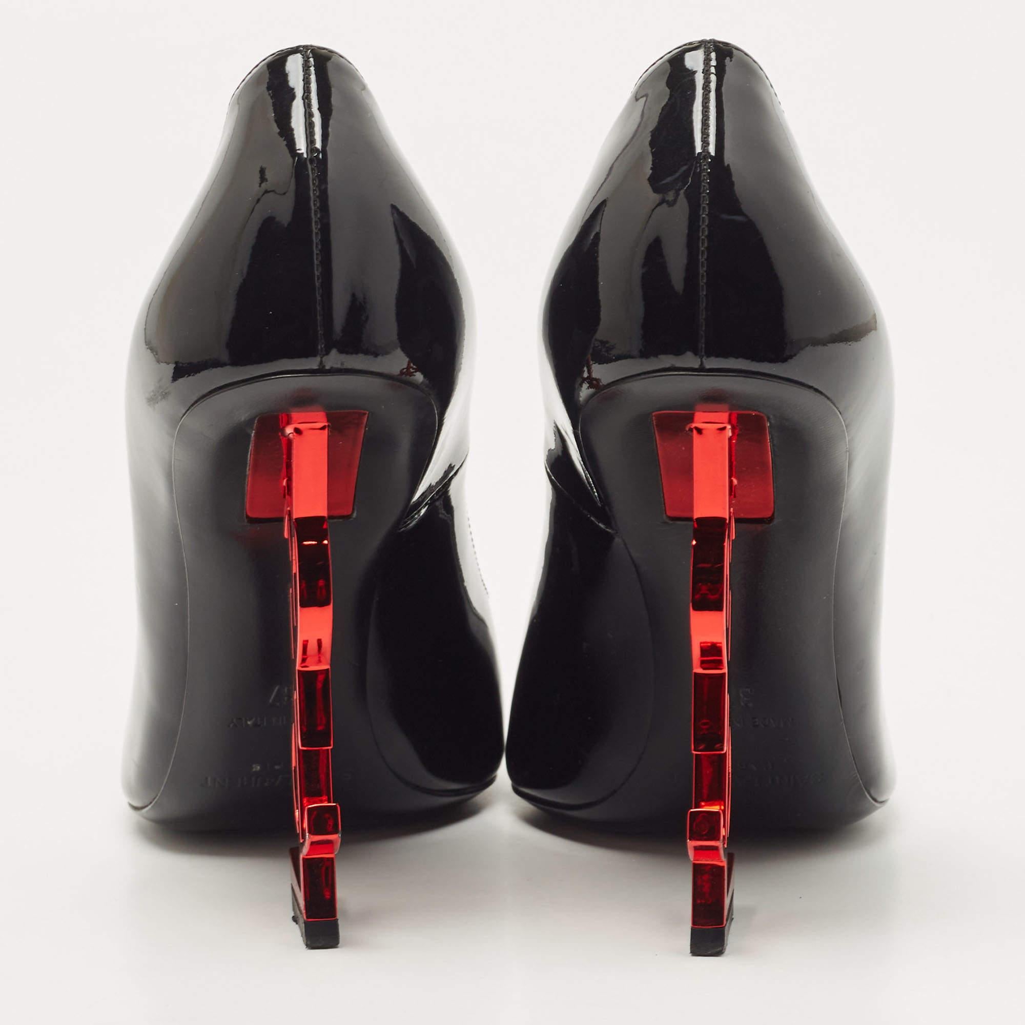 Saint Laurent Black Patent Leather Opyum Pumps Size 37 In Good Condition In Dubai, Al Qouz 2