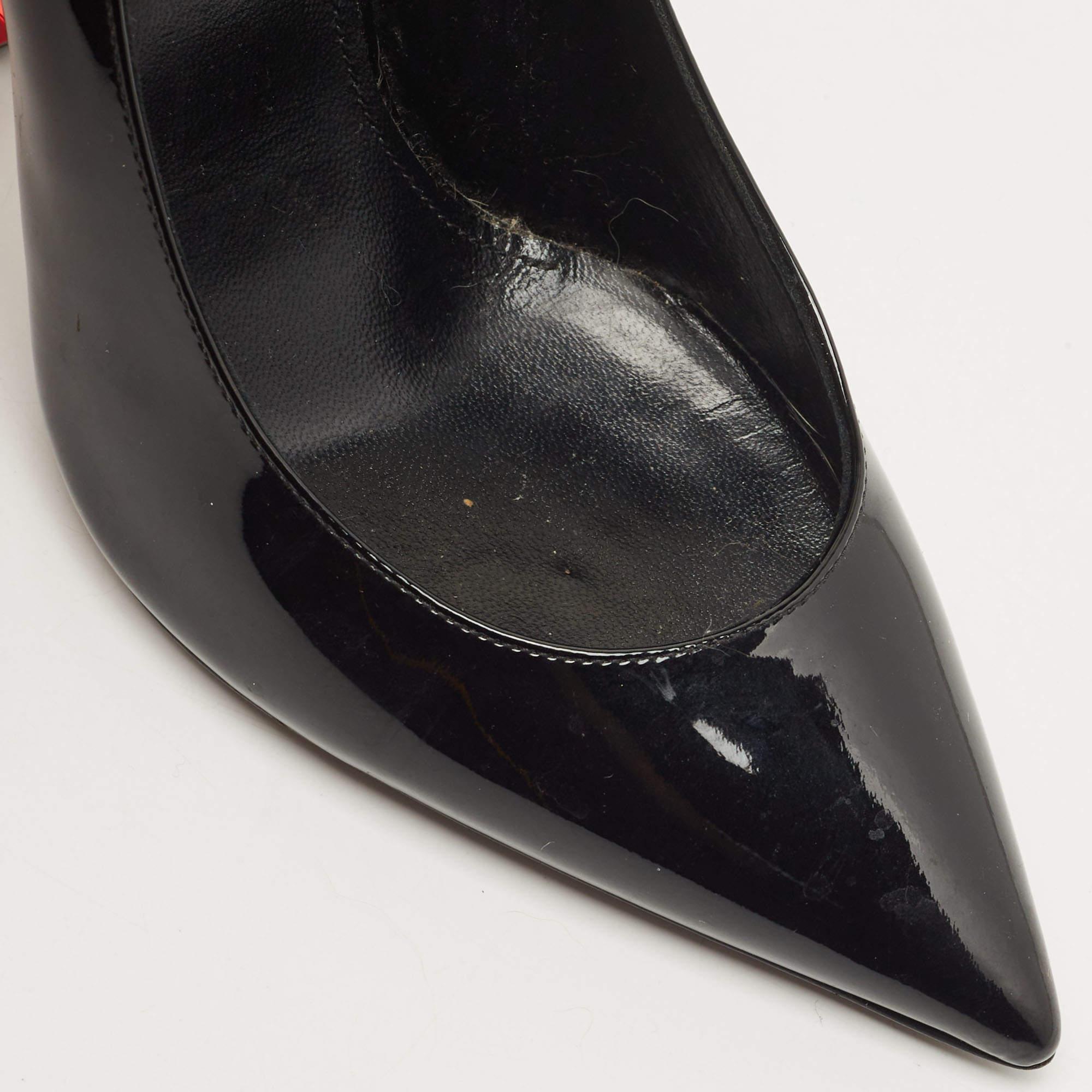 Women's Saint Laurent Black Patent Leather Opyum Pumps Size 37