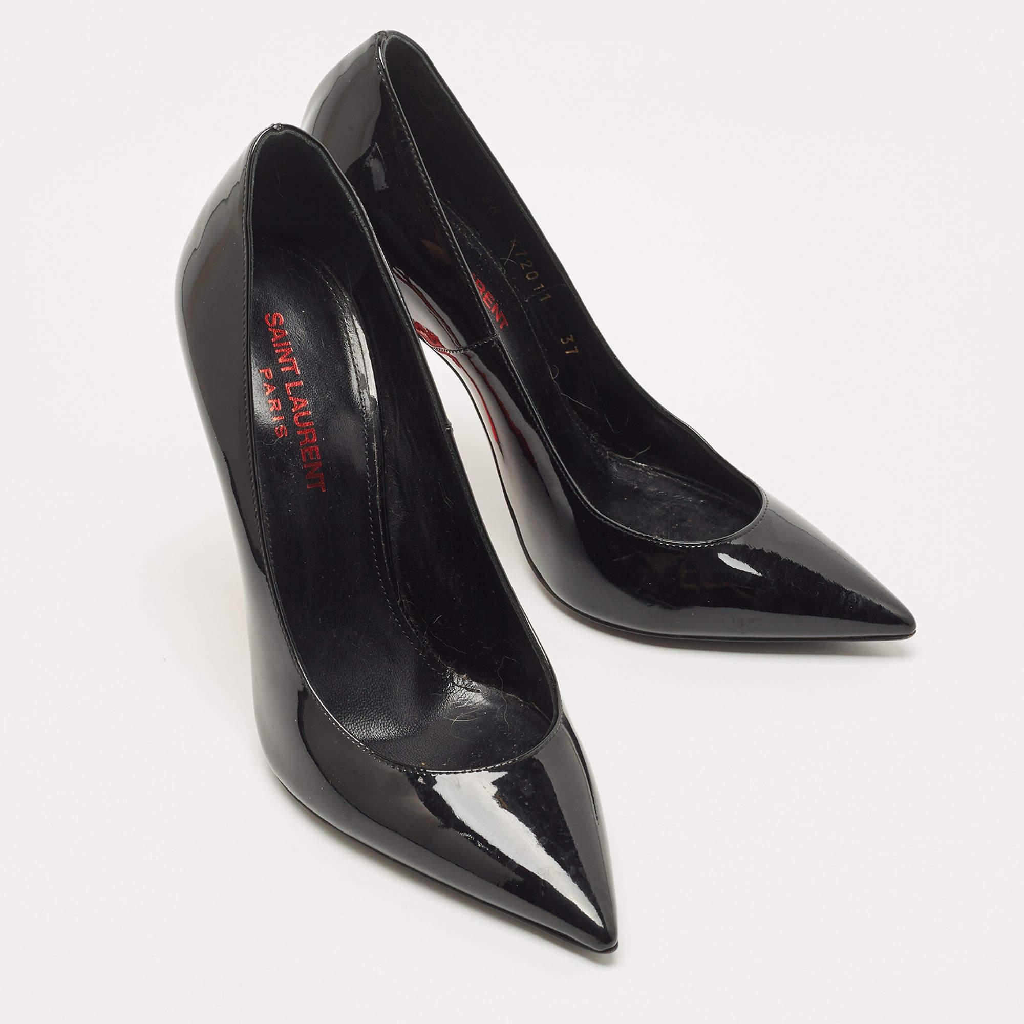 Saint Laurent Black Patent Leather Opyum Pumps Size 37 1